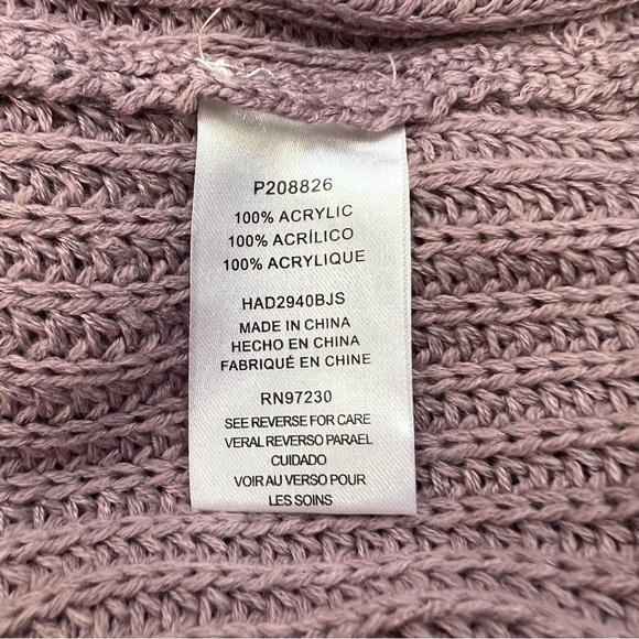 Steve Madden Womens Pullover Knit Sweater Sz Small Cut-out Neck Elderberry Color - Picture 8 of 12